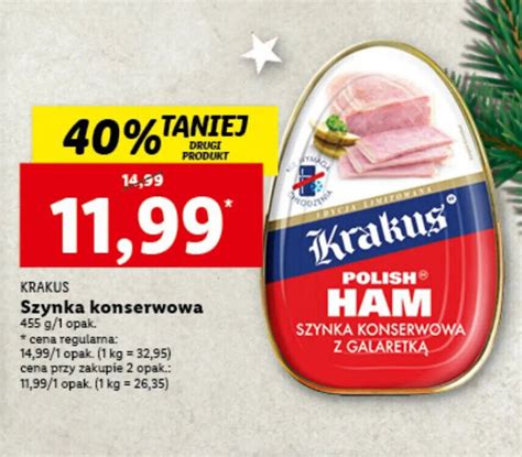 Promocja Krakus Szynka Konserwowa 455g Lidl