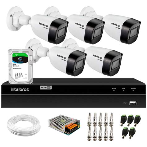 Kit 5 Câmeras Intelbras VHD 1130 B HD 720p Lente 2 8mm Visão Noturna