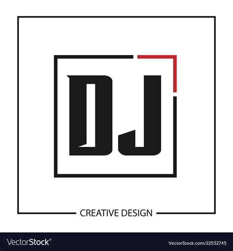 Initial Letter Dj Logo Template Design Royalty Free Vector