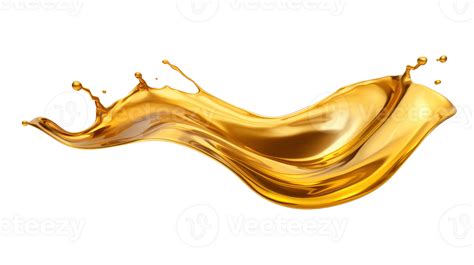 Ai Generated Golden Oil Splash Cut Out 36055215 Png