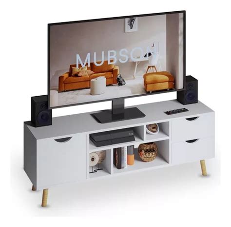 Centro De Entretenimiento Para Tv Mubson Mueble Para Tv Color Blanco