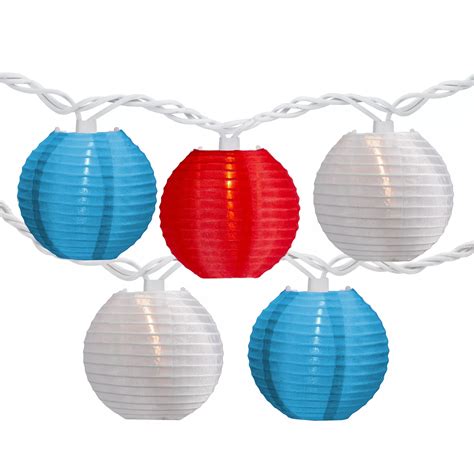 Northlight Americana 85 July 4th Paper Lantern String Lights Red