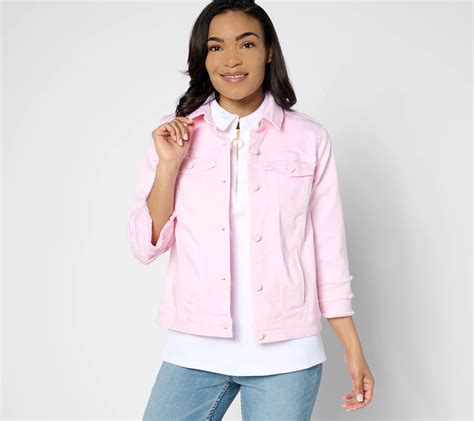 Belle By Kim Gravel Tripleluxe 3 4 Sleeve Denim Jacket