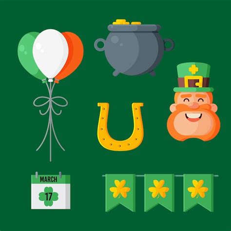 Colección de elementos del día de san patricio Vector Gratis