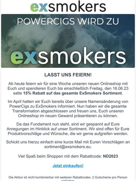 PowerCigs 15 Rabatt Auf Alles Ab Heute Wird Gefeiert Milled