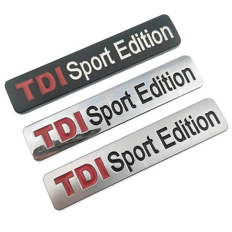 Metal Red Tdi Sport Edition Logo Turbo Car Letter Sticker Emblem