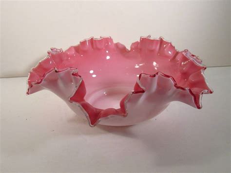 Victorian Cased Peach Blow Art Glass Bride S Bowl Hand Blown