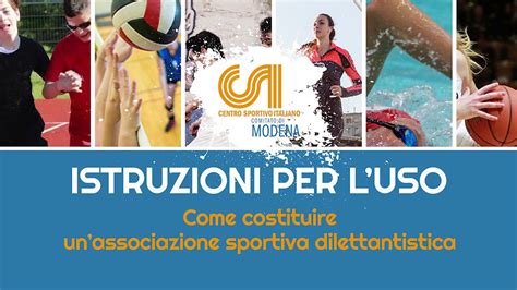 Csi Istruzioni Per L Uso Come Costituire Un Associazione Sportiva