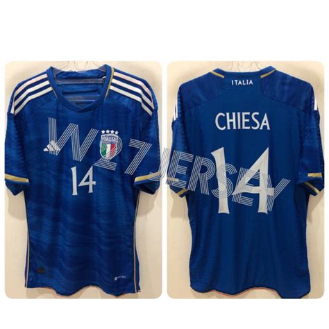 Jual Jersey Player Issue Italy Home 2023 Name Player Chiesa Shopee