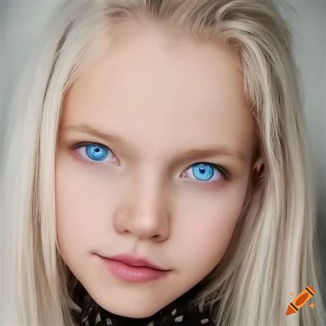 Swedish Blonde Girl With Blue Eyes And Winter Clothes In A Realistic