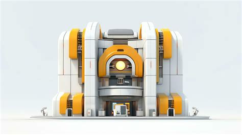 3D futuristic sci-fi white yellow city architecture with organic ...