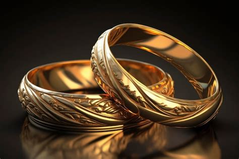 Premium Ai Image Two Gold Wedding Rings