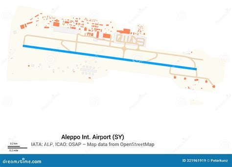 Map of Aleppo International Airport. IATA-code ALP Stock Image - Image ...