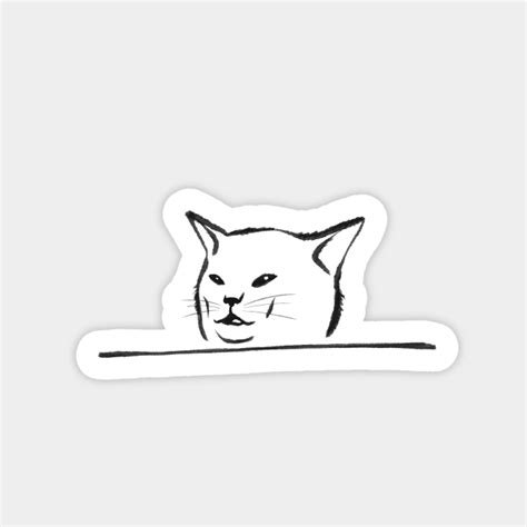 Confused Cat Meme - drawing - Confused - Sticker | TeePublic