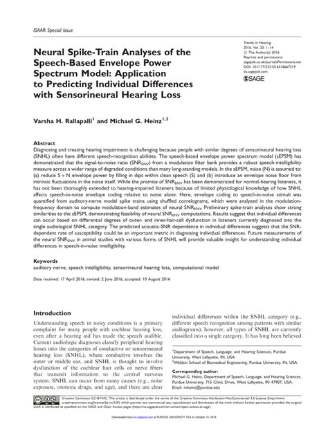 Pdf Neural Spike Train Analyses Of The Speech Based Envelope Power