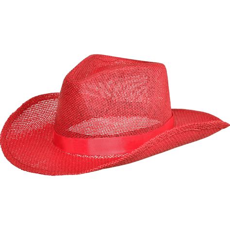 Red Burlap Cowboy Hat Party City