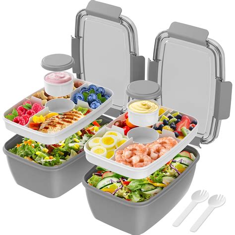 Amazon.com: Cherrysea 2Pack Salad Lunch Container, 68oz Salad Bowls