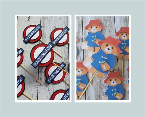 Paddington Bear And Paddington Station Cupcake Toppers First Birthday