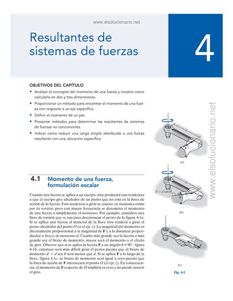 Resultantes De Sistemas De Fuerzas Hibbeler Objetivos Del