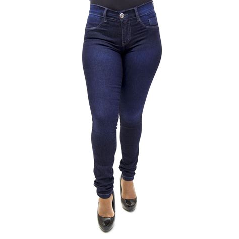 Calça Jeans Feminina Cintura Alta Hot Pants Escura Helix Ane Jeans Anos