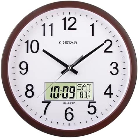 Amazon Ostar Large Analog Digital Display Wall Clock Silent