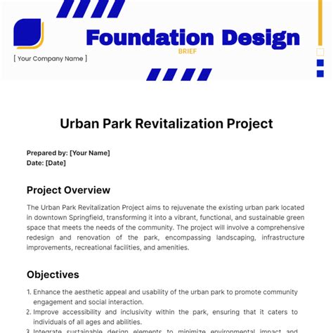 Free Foundation Design Brief Template Edit Online And Download