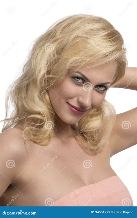 Smiling Blonde Woman Stock Image Image Of Caucasian 34551223