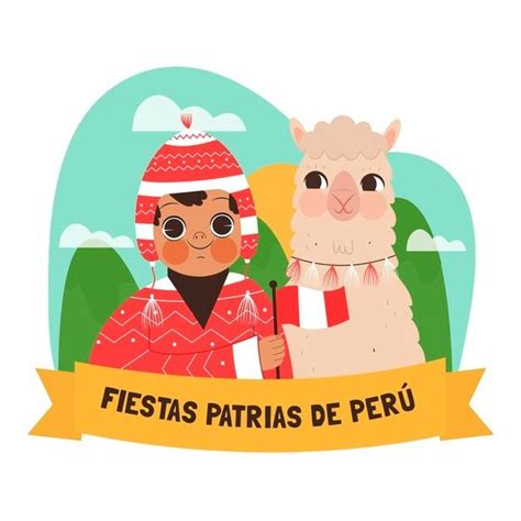 Free Vector Cartoon Fiestas Patrias De Peru Illustration Idea