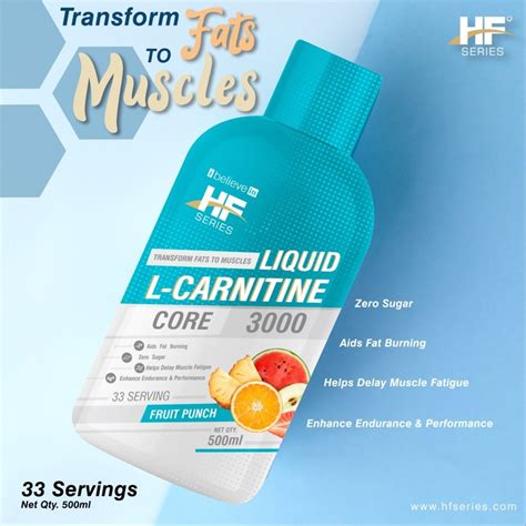 HF Series Liquid L Carnitine 3000mg Flavour Fruit Punch 500ml Bisom