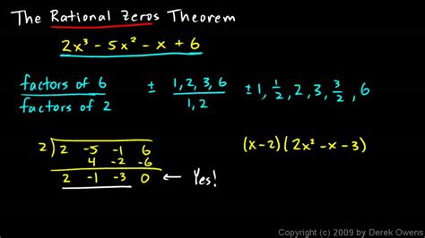 Algebra A The Rational Zeros Theorem Part Youtube