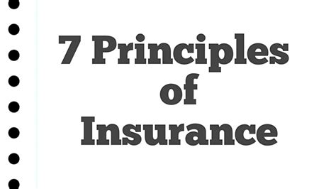 Insurance Principles L Principles Of Insurance L What Are The 7