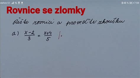 Rovnice Se Zlomky Youtube