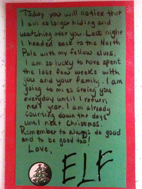 Elf Heading Back To The North Pole Letter