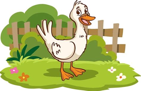 Premium Vector Illustration Of Cartoon White Duck