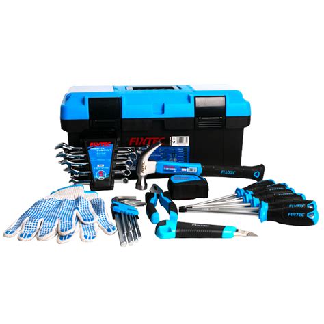 Fixtec Pcs Hand Tools Set With Heavy Duty Plastic Tool Box Hi