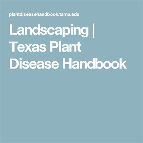 Landscaping Texas Plant Disease Handbook Plant Diseases Texas