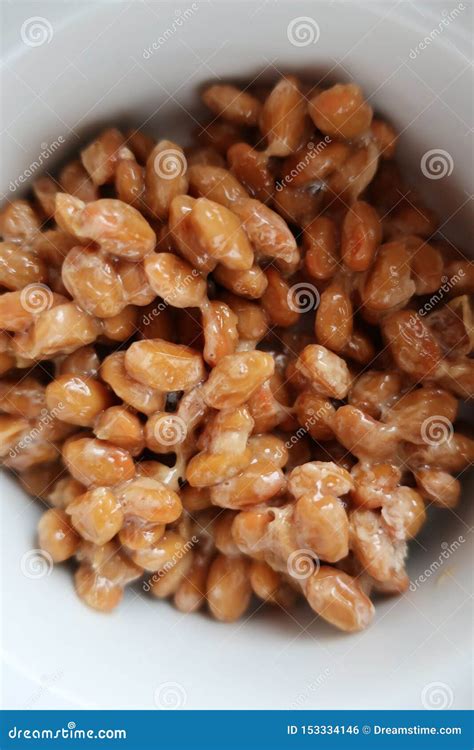 Natto Traditional Japanese Food Made From Fermented Soybeans Stock