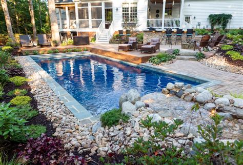 River Rock Landscaping Around Pool With Rocks - markanthonystudios.net