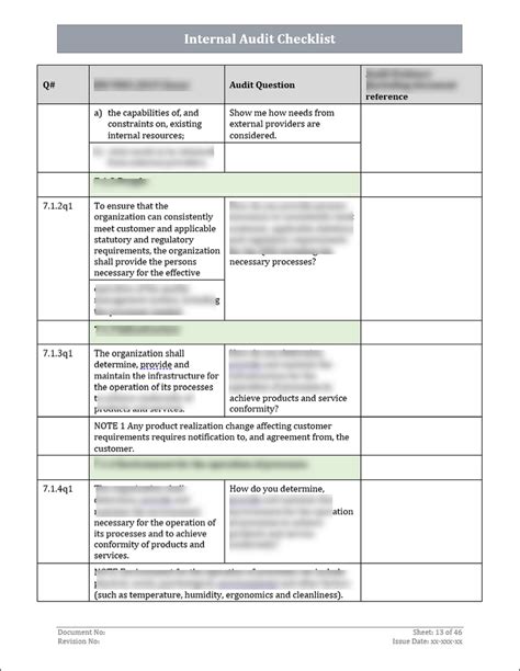 Iso 9001 Qms Internal Audit Checklist Word Iso Templates And Documents Download