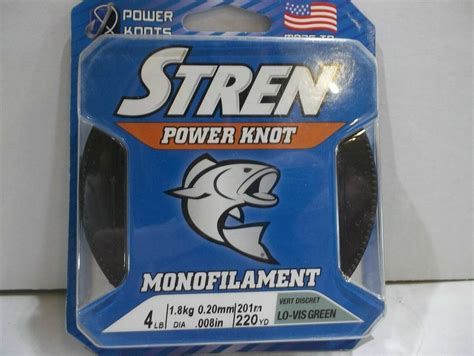 Stren Power Knot Monofilament Lb Test Yards Lo Vis Green Nip Free