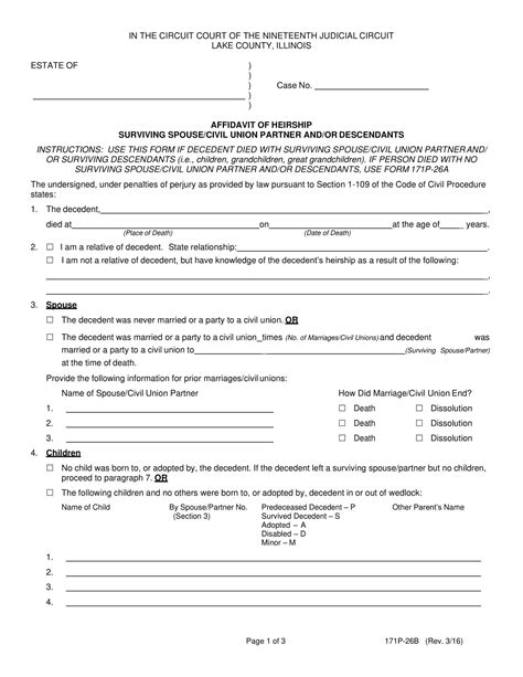 Free Printable Affidavit Of Heirship Templates [pdf Word] Simple