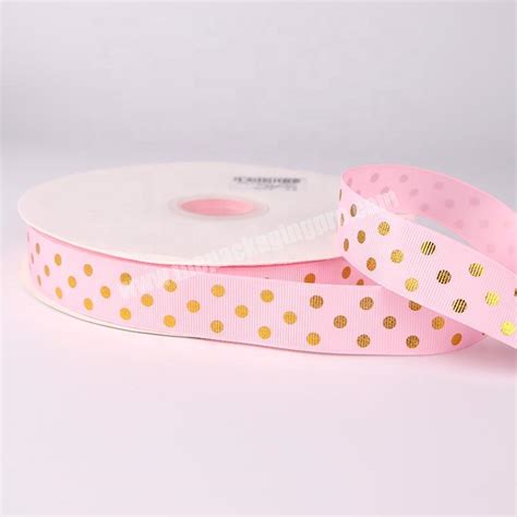 Wholesale Shiny Polyester Grosgrain Ribbon Gift Packing Printed 3 8cm