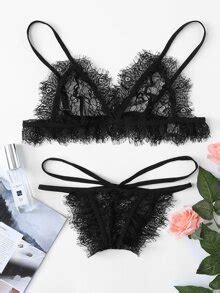 Is That The New Eyelash Lace Lingerie Set ROMWE USA