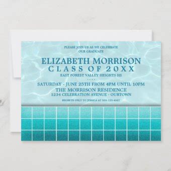 Graduation Pool Party Invitations | Zazzle