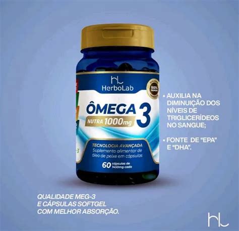 Suplemento en cápsulas Herbolab Suplemento Alimentar Omega 3 EPA DHA en