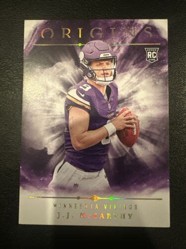 Panini Origins Jj Mccarthy Rookie Card Rc Minnesota Vikings Base