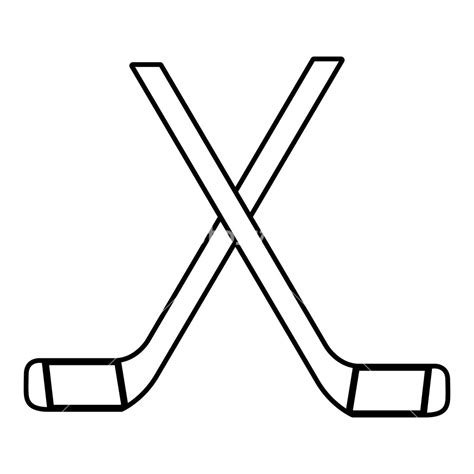 Crossed Hockey Sticks Vector at Vectorified.com | Collection of Crossed ...