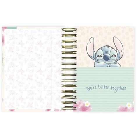 Agenda Di Ria Stitch Folhas Spiral Ds Pt Un