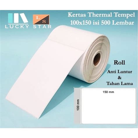 Jual Therm Kertas Resi Label Thermal Barcode Roll A X Mm Isi