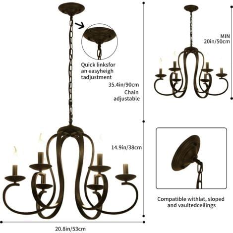 Ganeed Lampadari A 6 Luci Illuminazione A Lampadario In Metallo